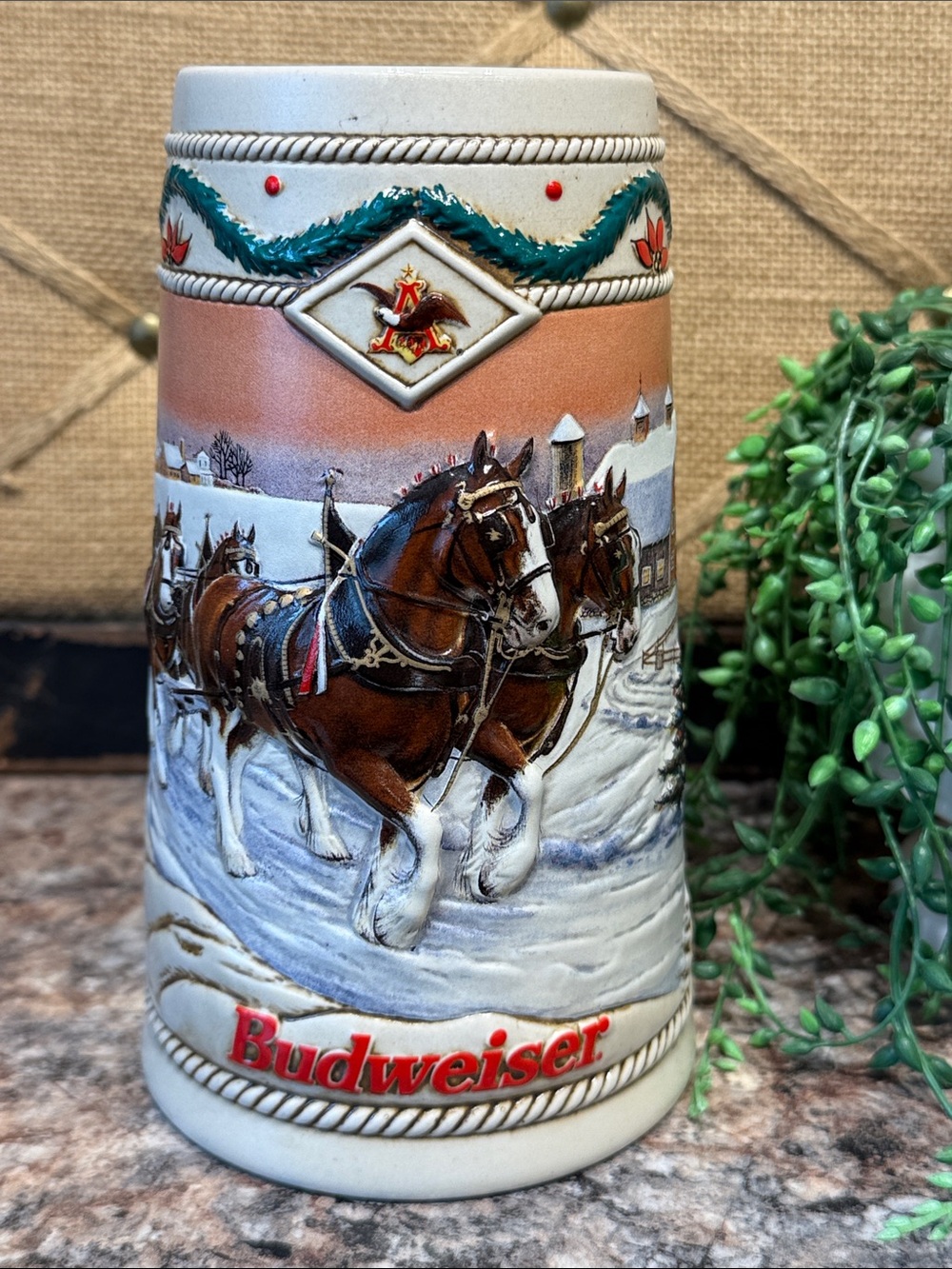 Vintage Budweiser beer stein